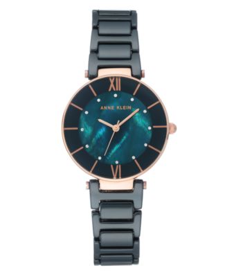 Часы Anne Klein с циферблатом из натурального перламутра и кристаллами кубического циркония