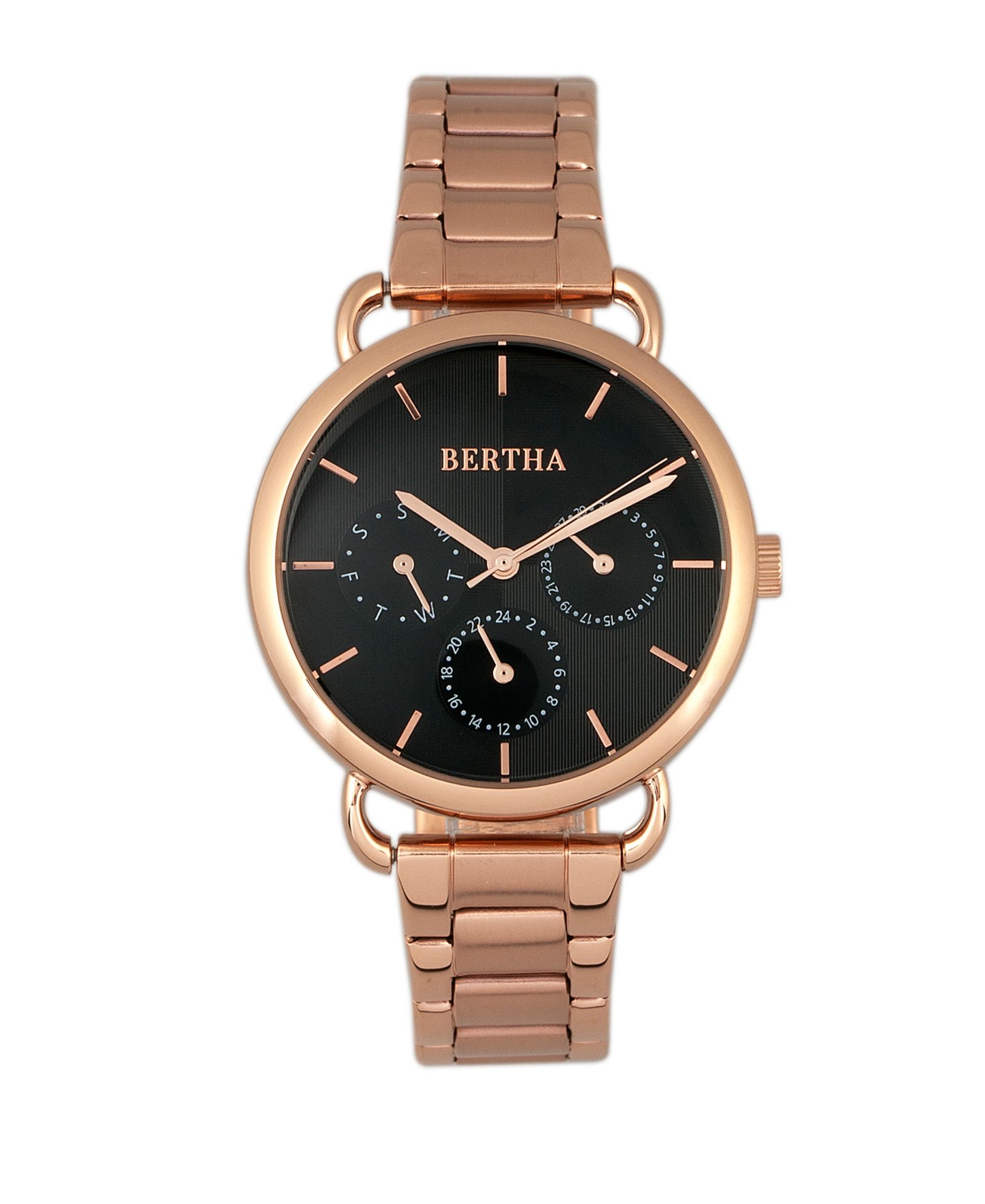 Bertha Quartz Gwen Collection часы из нержавеющей стали Rose Gold 36mm