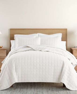 Комплект ienjoy Home Ultra Soft Square Pattern Quilted Coverlet, Twin