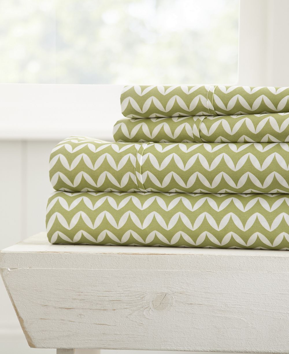 ienjoy Home The Farmhouse Chic Premium Ultra Soft Pattern 4-Pc. Sheet Set, King