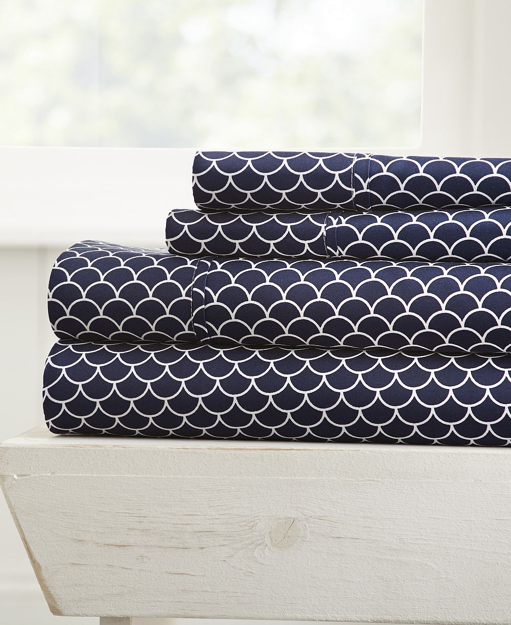 ienjoy Home The Farmhouse Chic Premium Ultra Soft Pattern 4-Pc. Sheet Set, California King