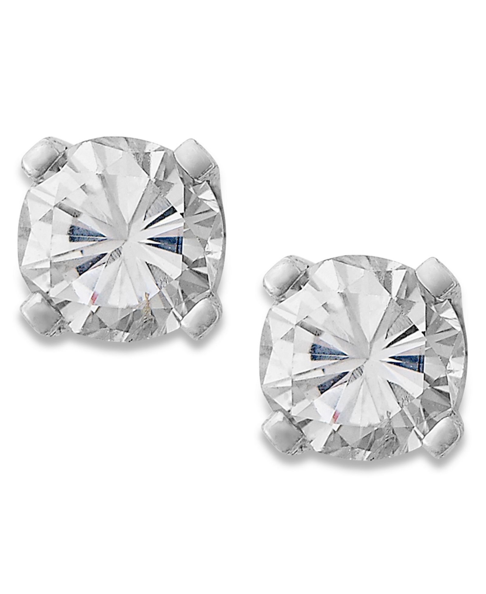 Round-Cut Diamond Stud Earrings in 10k White or Yellow Gold (1/4 ct. t.w.)