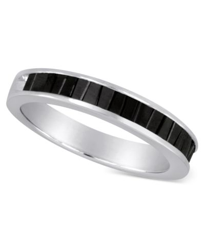 Sterling Silver Ring, Black Diamond Baguette Ring (1/2 ct. t.w.)