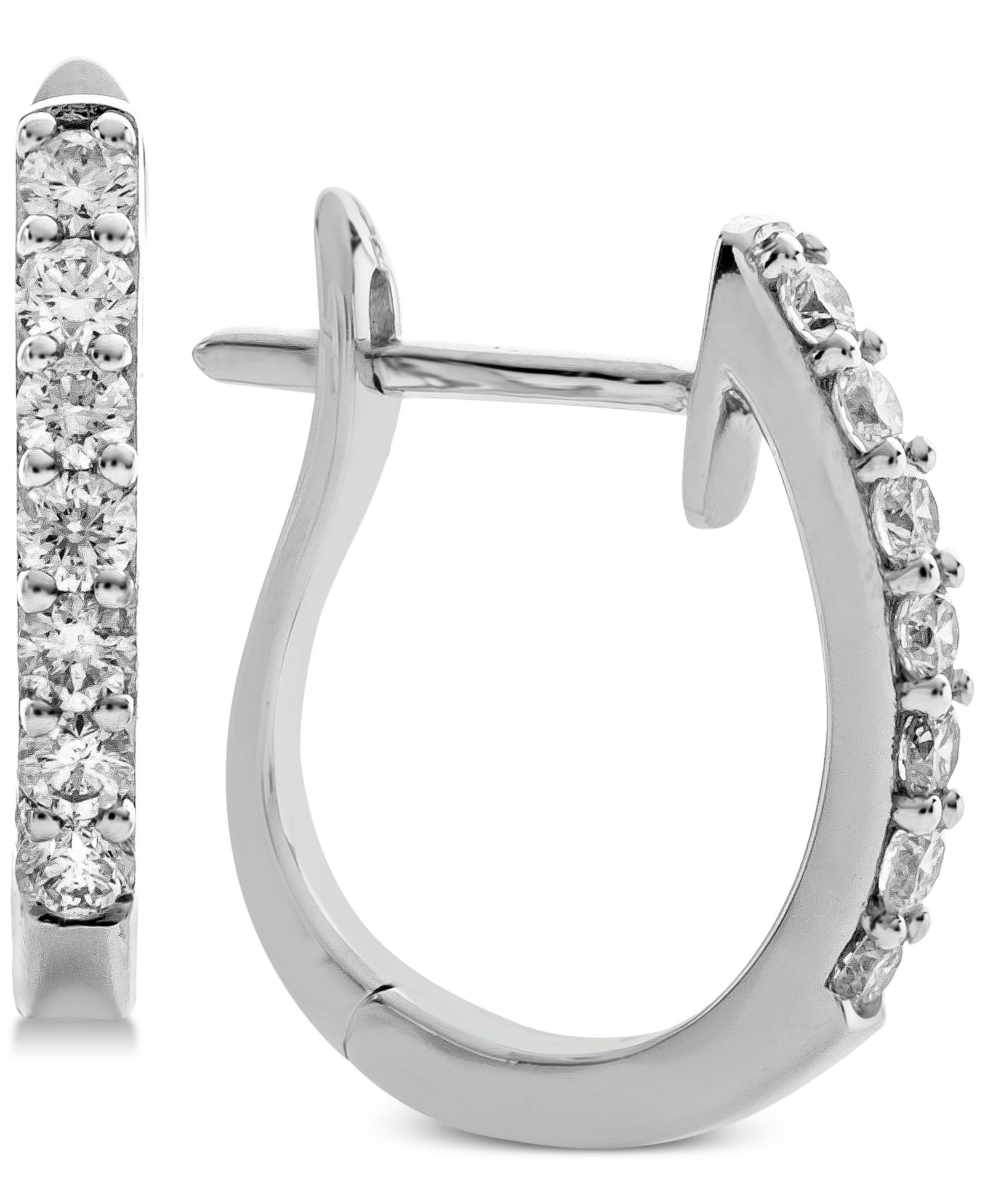 Серьги-кольца с бриллиантами (1/2 ct. t.w.) 14k White или Yellow Gold