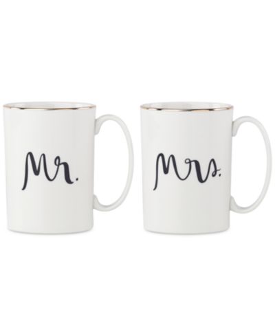 Кружки kate spade new york Bridal Party Mr. & Mrs., набор из 2 шт.