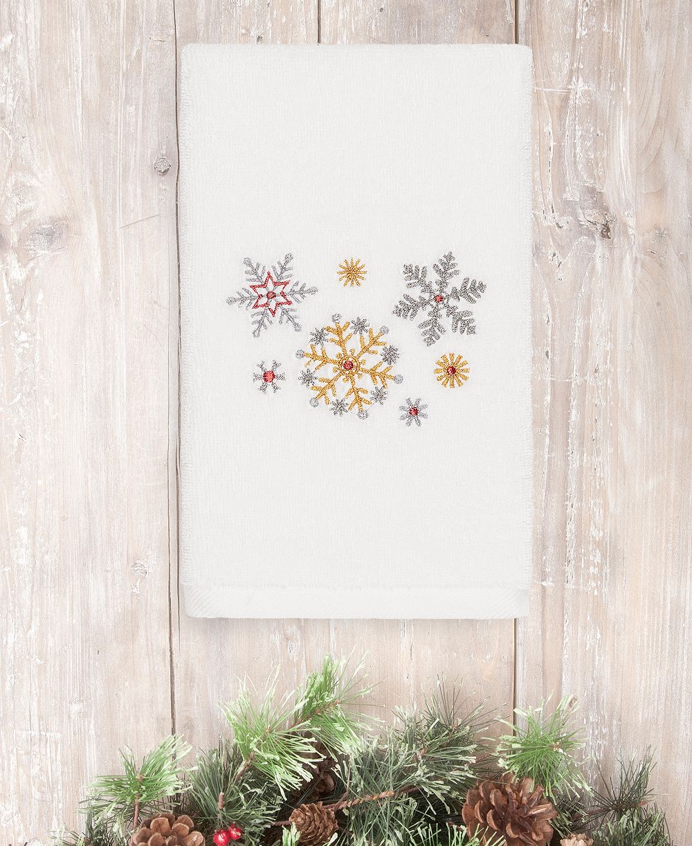 Полотенце для рук Linum Home Christmas Snowfall 100% Turkish Cotton