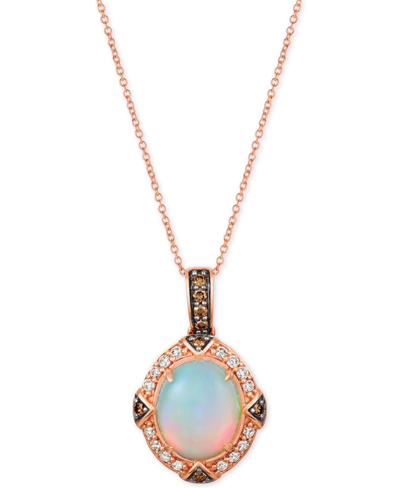 Подвеска-ожерелье Le Vian Opal & Diamond в розовом золоте 14k 22"