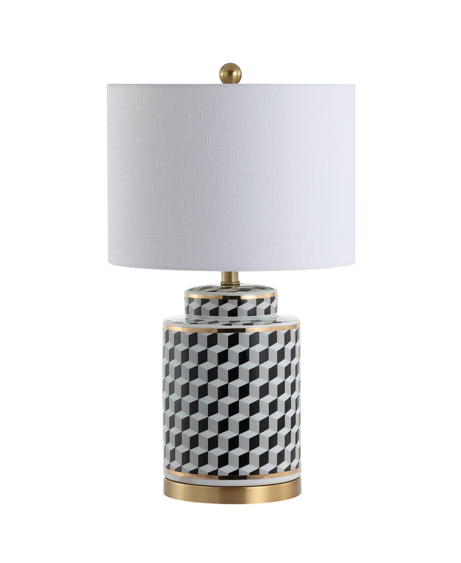 JONATHAN Y Ellie 24.5" Tumbling Block Ceramic,Metal LED Table Lamp