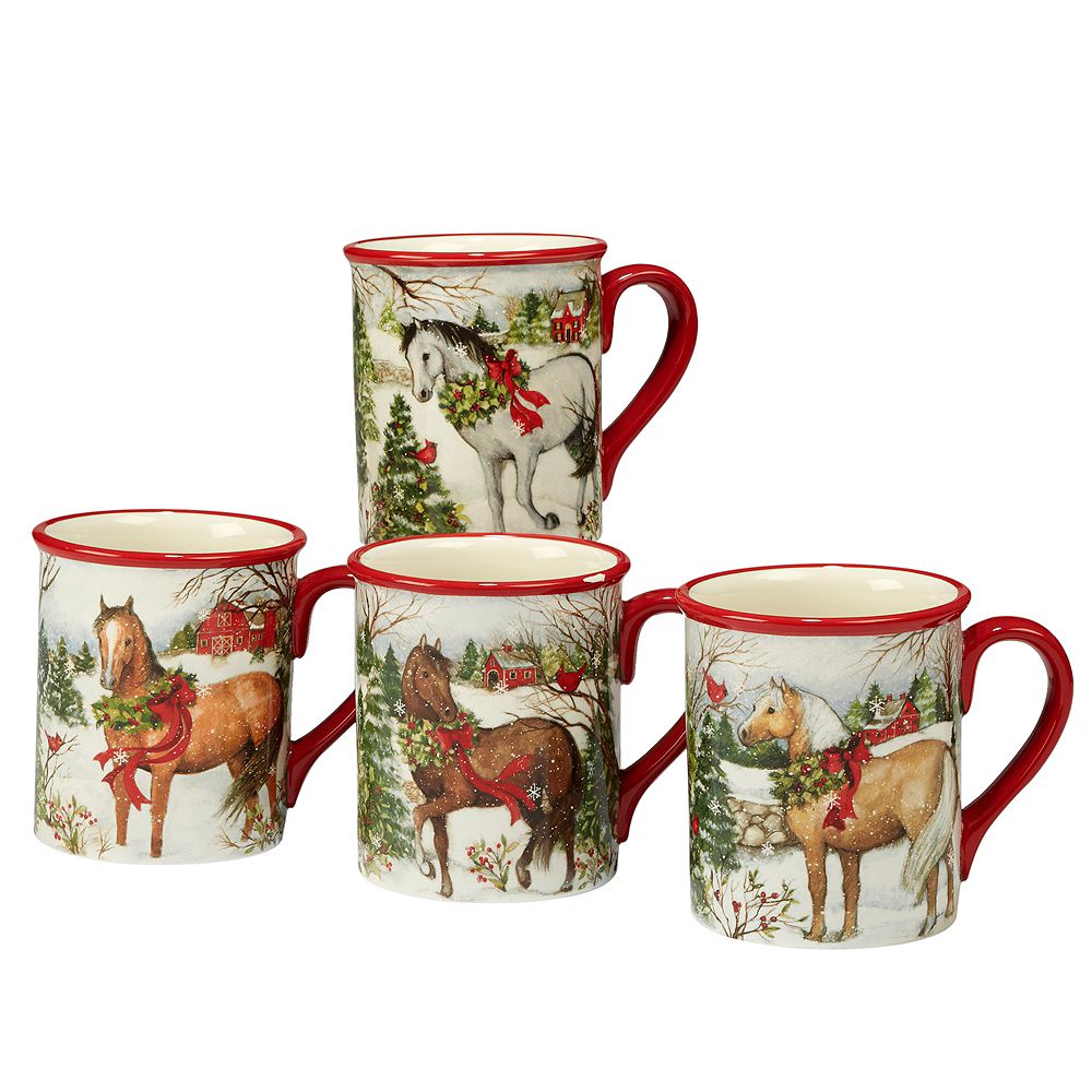 Набор кружек Certified International Christmas on the Farm, 4 шт