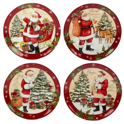 Certified International Holiday Wishes Dinner Plates, Set of 4