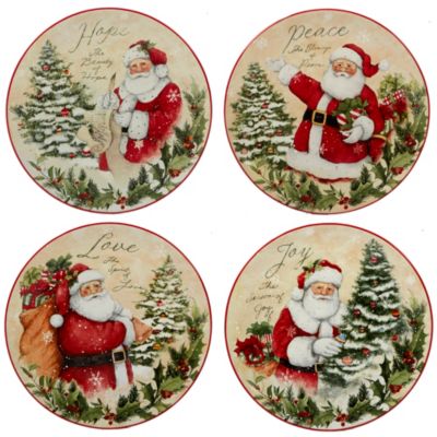 Certified International Holiday Wishes Dessert Plates, Set of 4