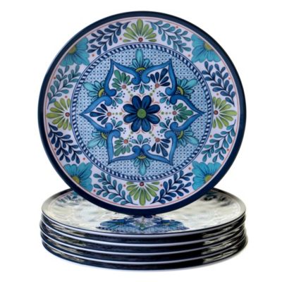 Certified International Talavera Melamine Dinner Plates, Set of 6