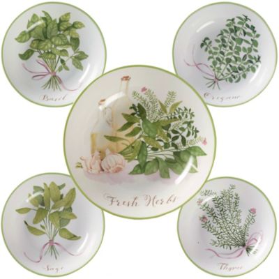 Certified International Fresh Herbs 5-Piece Pasta Bowl Set