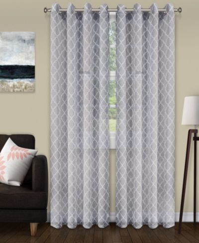 Комплект из 2 прозрачных штор Superior Trellis Lattice Sheer Grommet 52"x63"