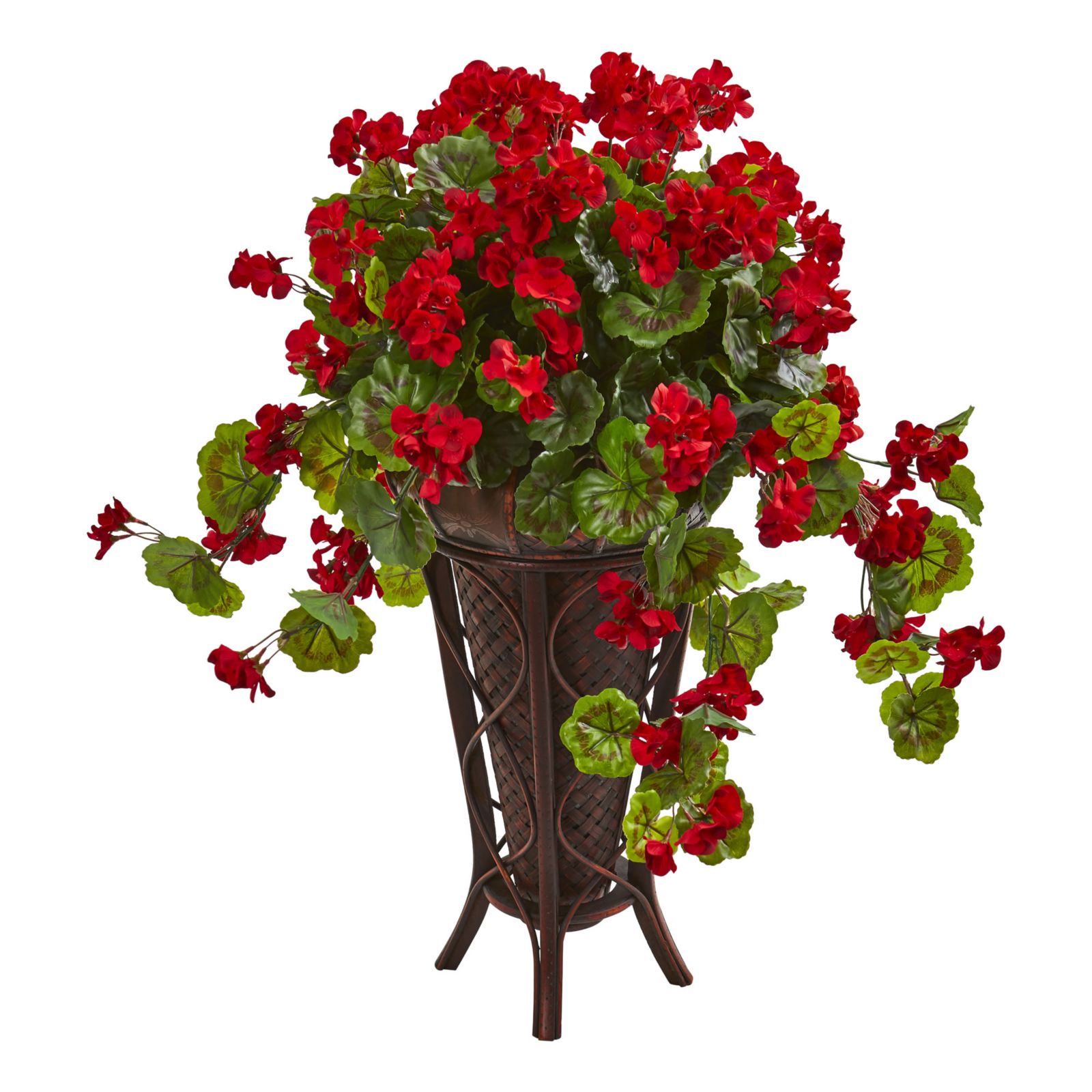 Искусственное растение Nearly Natural Geranium в кашпо