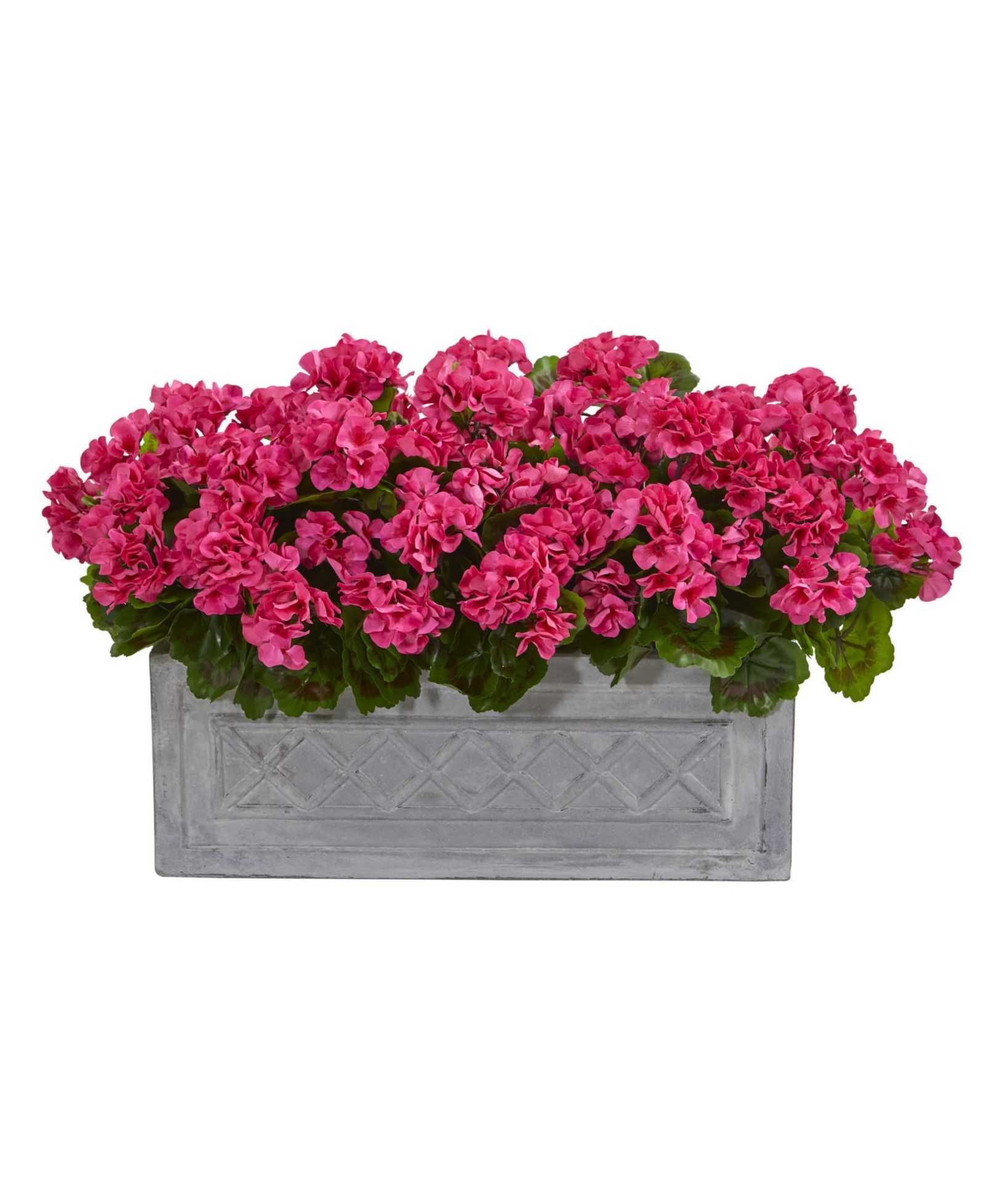 Искусственный цветок Geranium Nearly Natural 18" в каменном кашпо