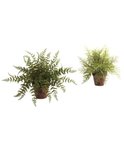 Декоративное растение Nearly Natural Fern с кашпо, комплект из 2 шт