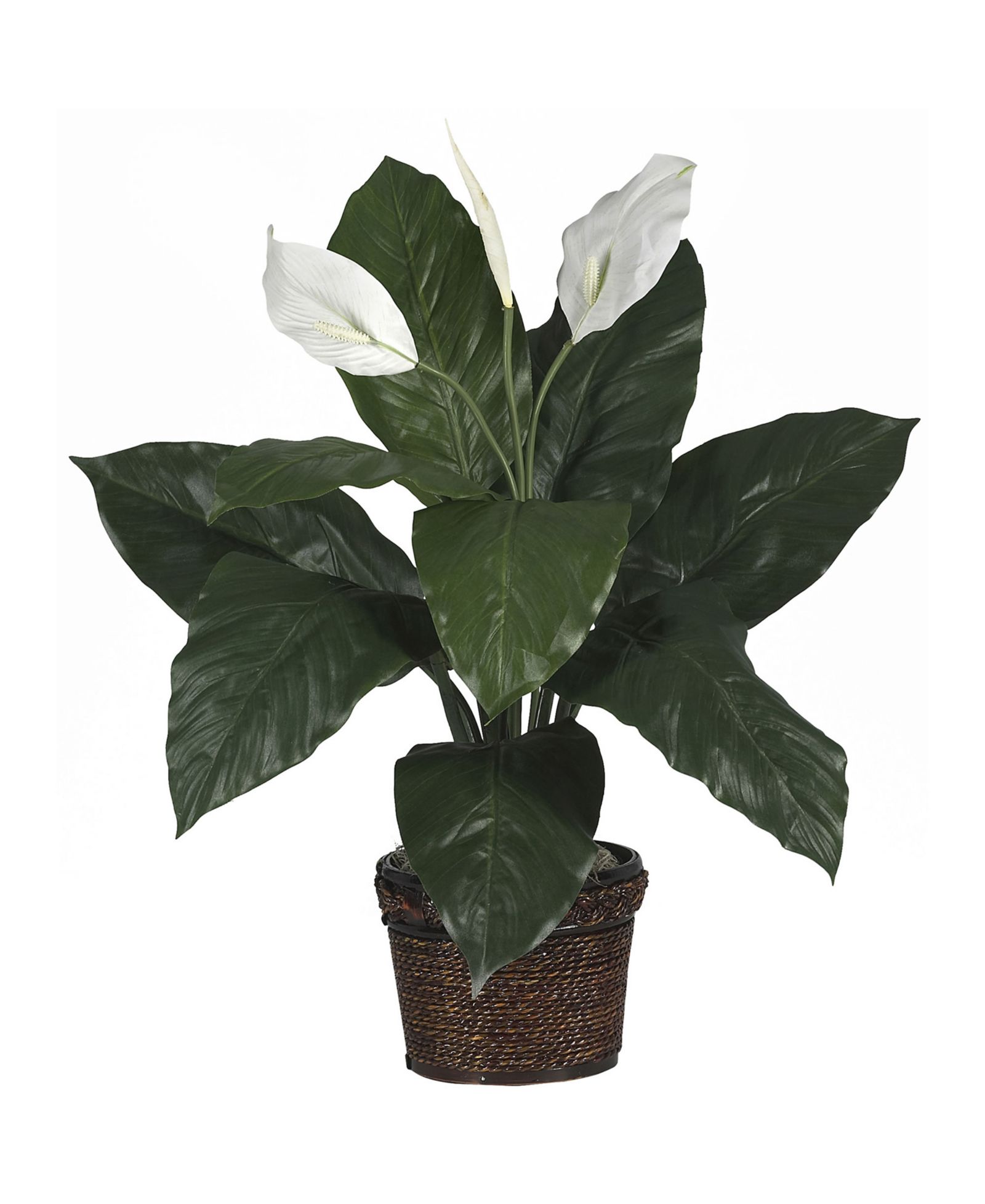 Искусственное растение Nearly Natural Spathiphyllum в плетеной корзине