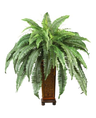 Искусственное растение Nearly Natural Boston Fern в деревязной вазе