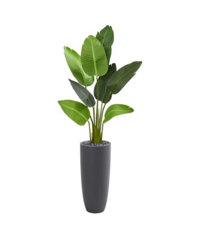 Nearly Natural искусственное дерево пальма Traveler's Palm, 5.5', в сером кашпо