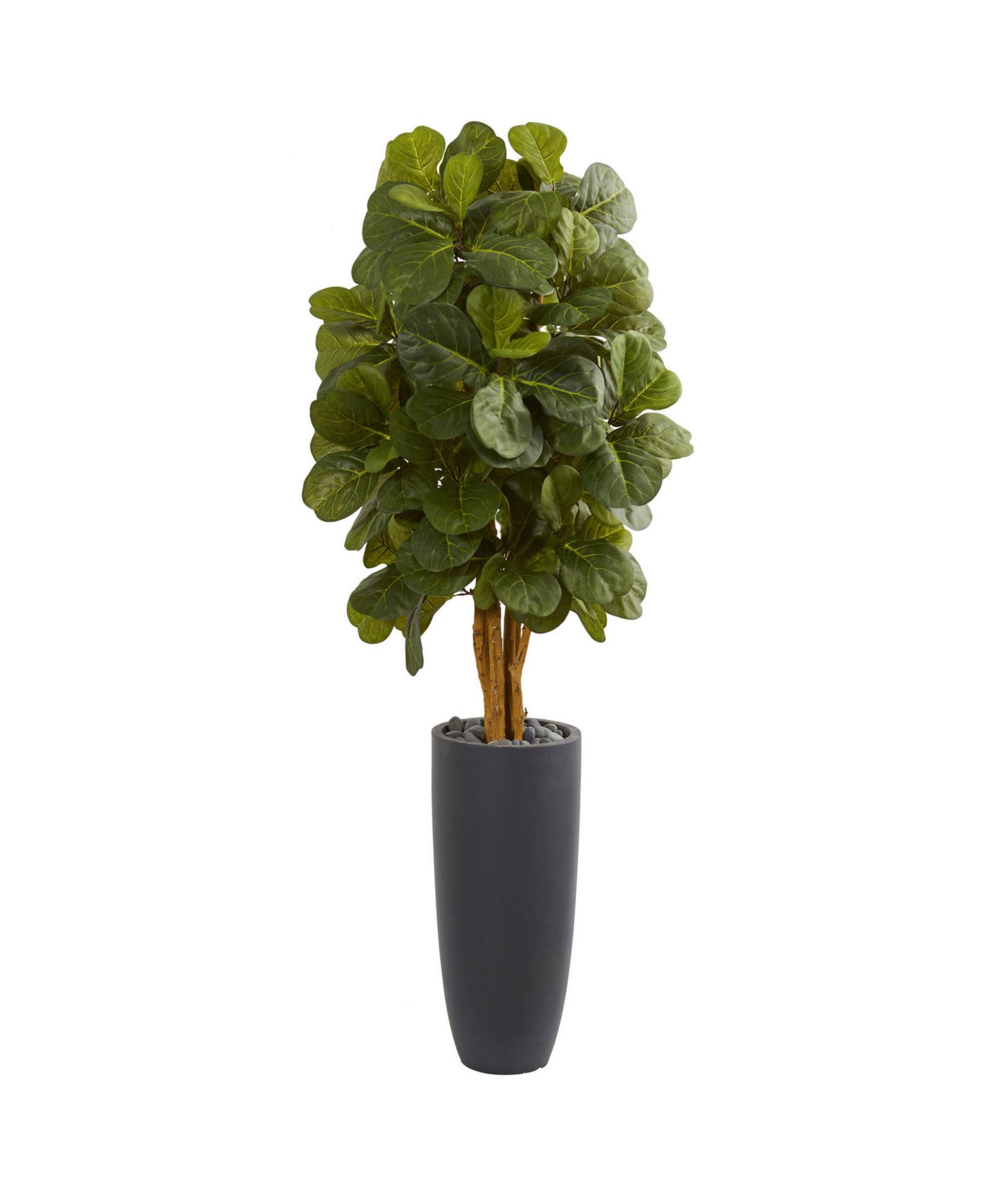 Искусственное дерево Nearly Natural Fiddle Leaf высотой 5.5' в сером кашпо