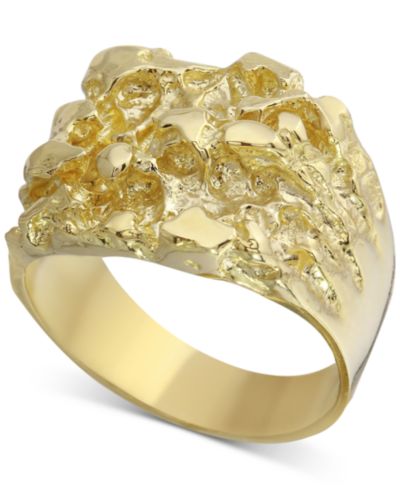 Men's Nugget Ring in 10k Gold
