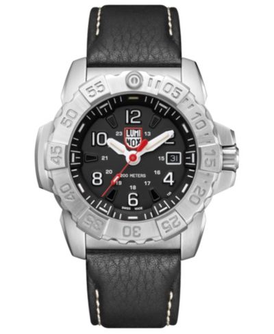 Мужские часы Luminox Navy Seal 3251 Stainless Black Leather Strap