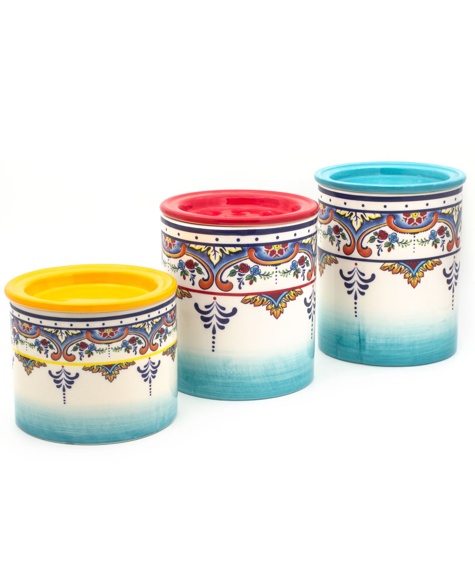 Euro Ceramica Zanzibar Kitchen Storage Jars, Set of 3