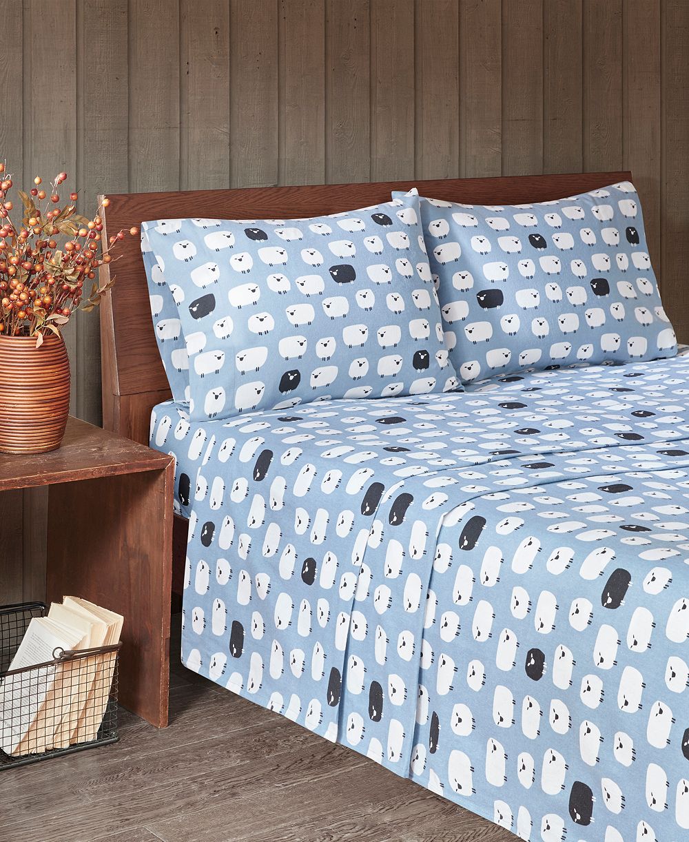 Woolrich Printed Cotton Flannel 4-Pc. Sheet Set, Cal King