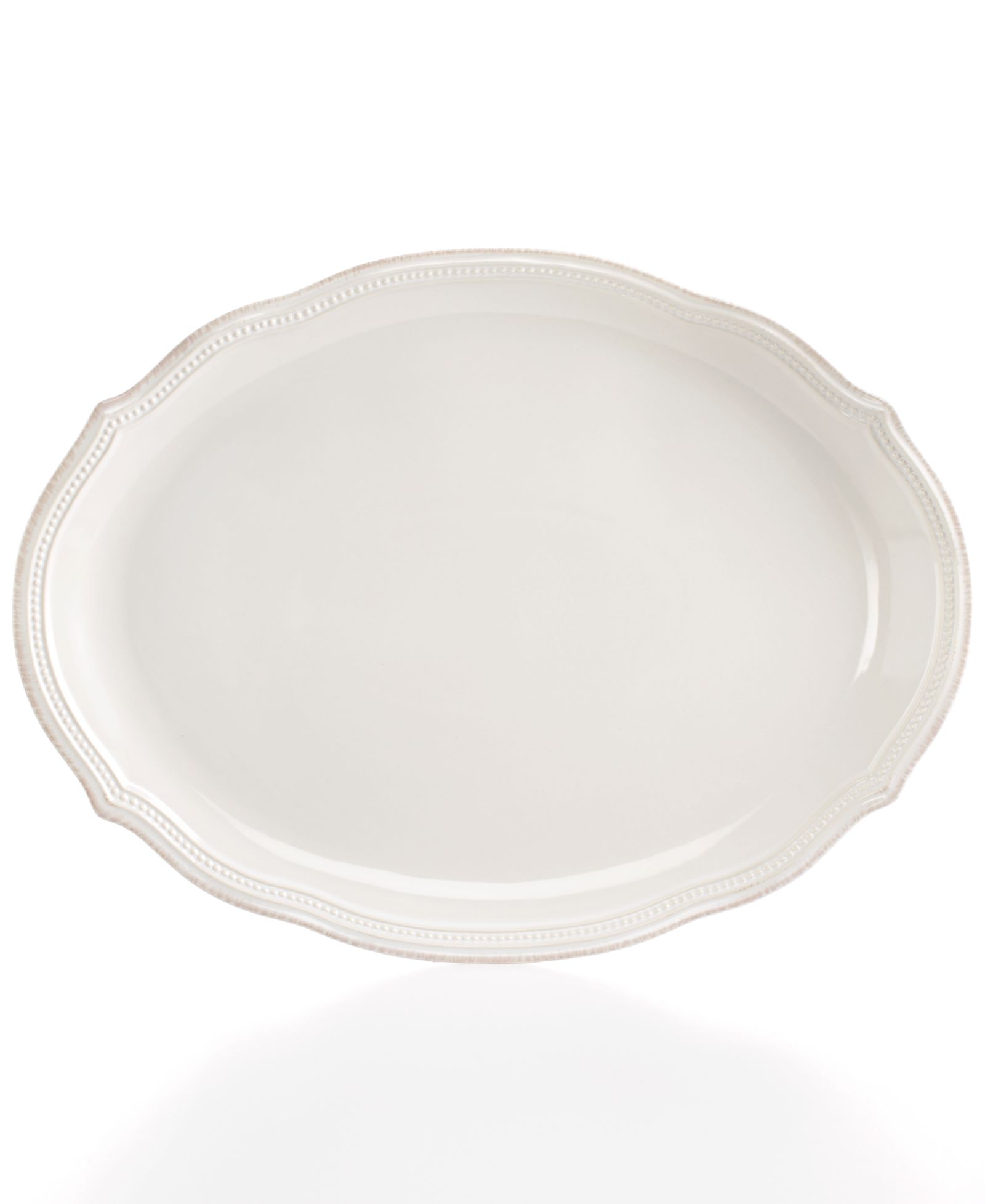 Lenox French Perle Bead White Oval Platter