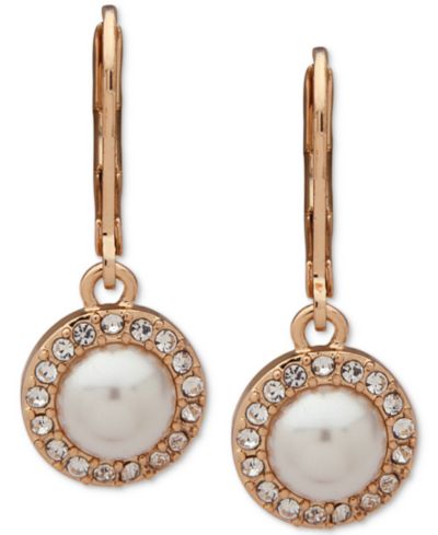 Серьги-подвески Anne Klein с позолотой и имитацией жемчуга
