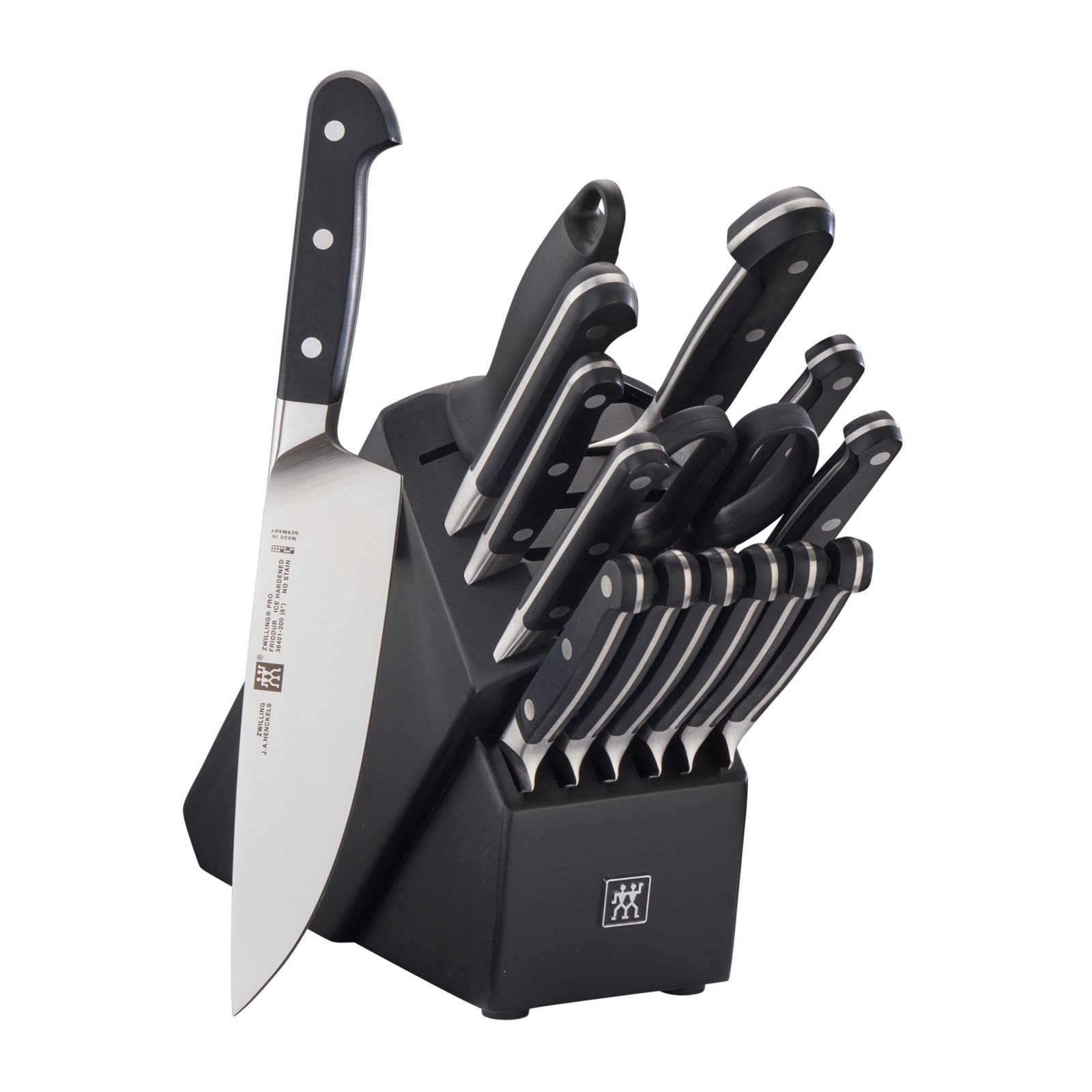 Zwilling Pro 16pc Block Set with Black Rubberwood Block