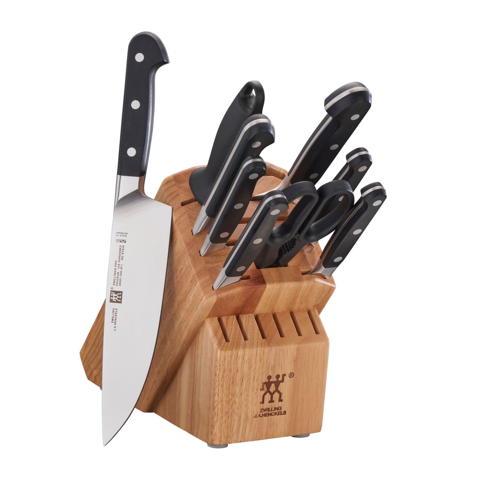 Zwilling Pro 10pc Block Set with Natural Rubberwood Block