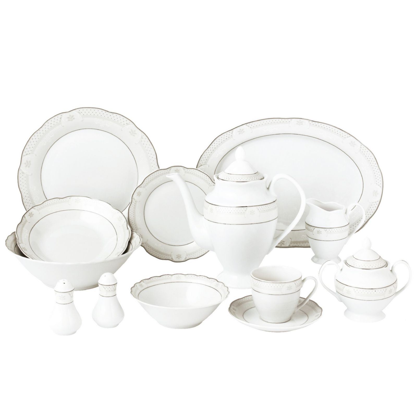 Lorren Home Trends набор посуды Atara Wavy 57-PC Dinnerware Set, Service for 8