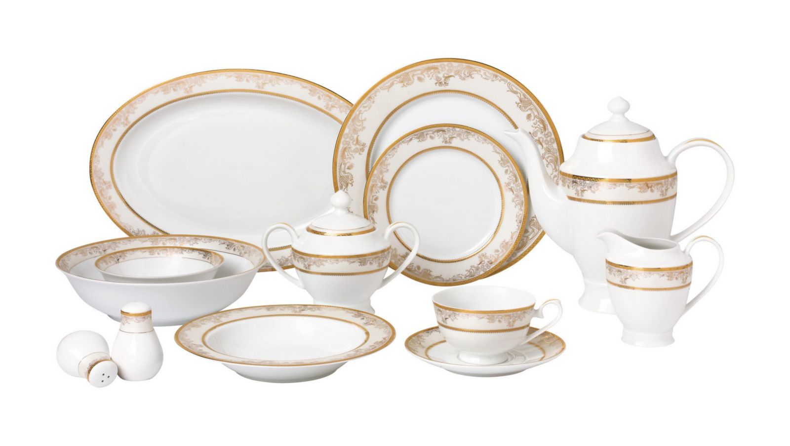 Набор столовой Lorren Home Trends Chloe 57-PC Dinnerware Set, Service for 8
