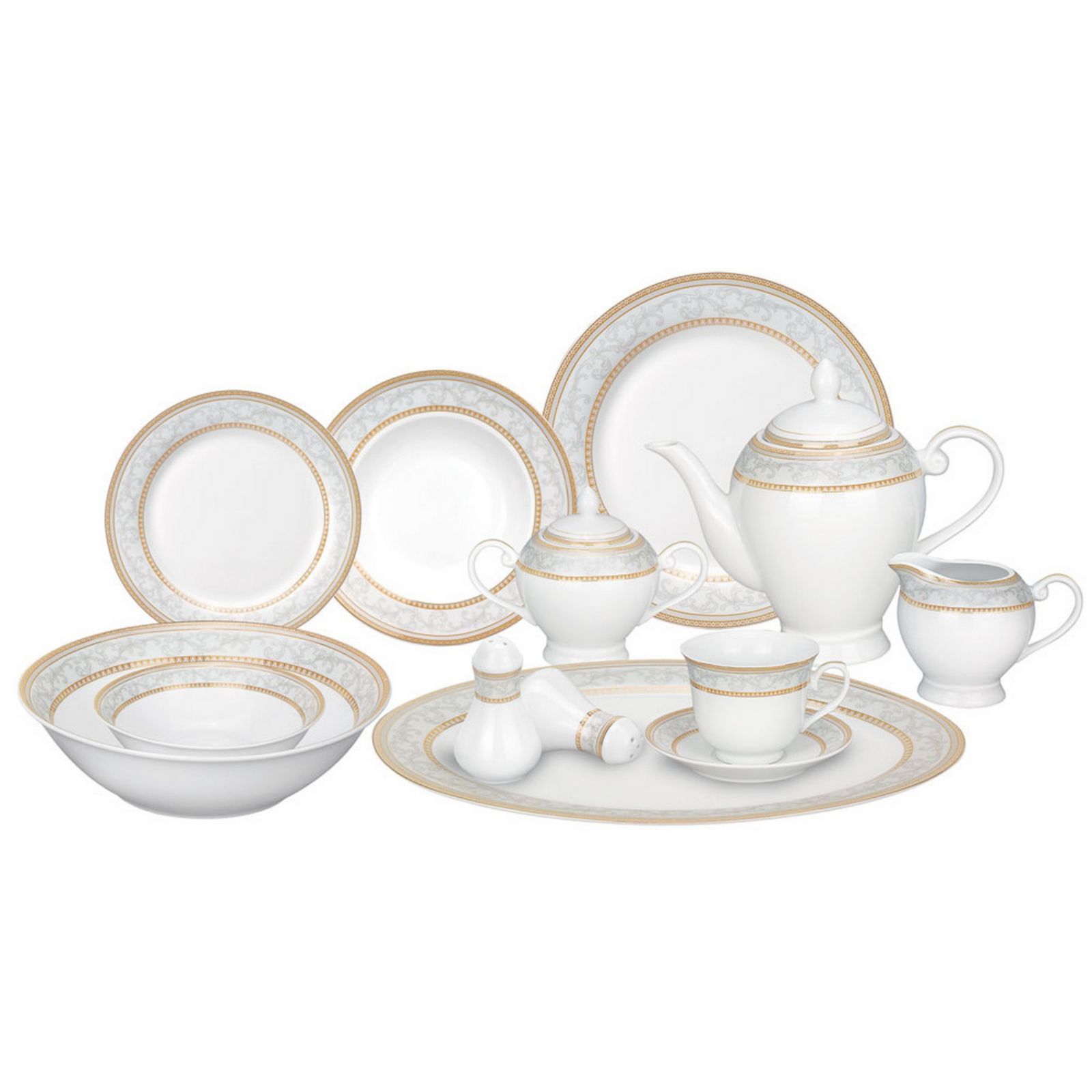 Lorren Home Trends Giada 57 Pc. Dinnerware Set, Service for 8