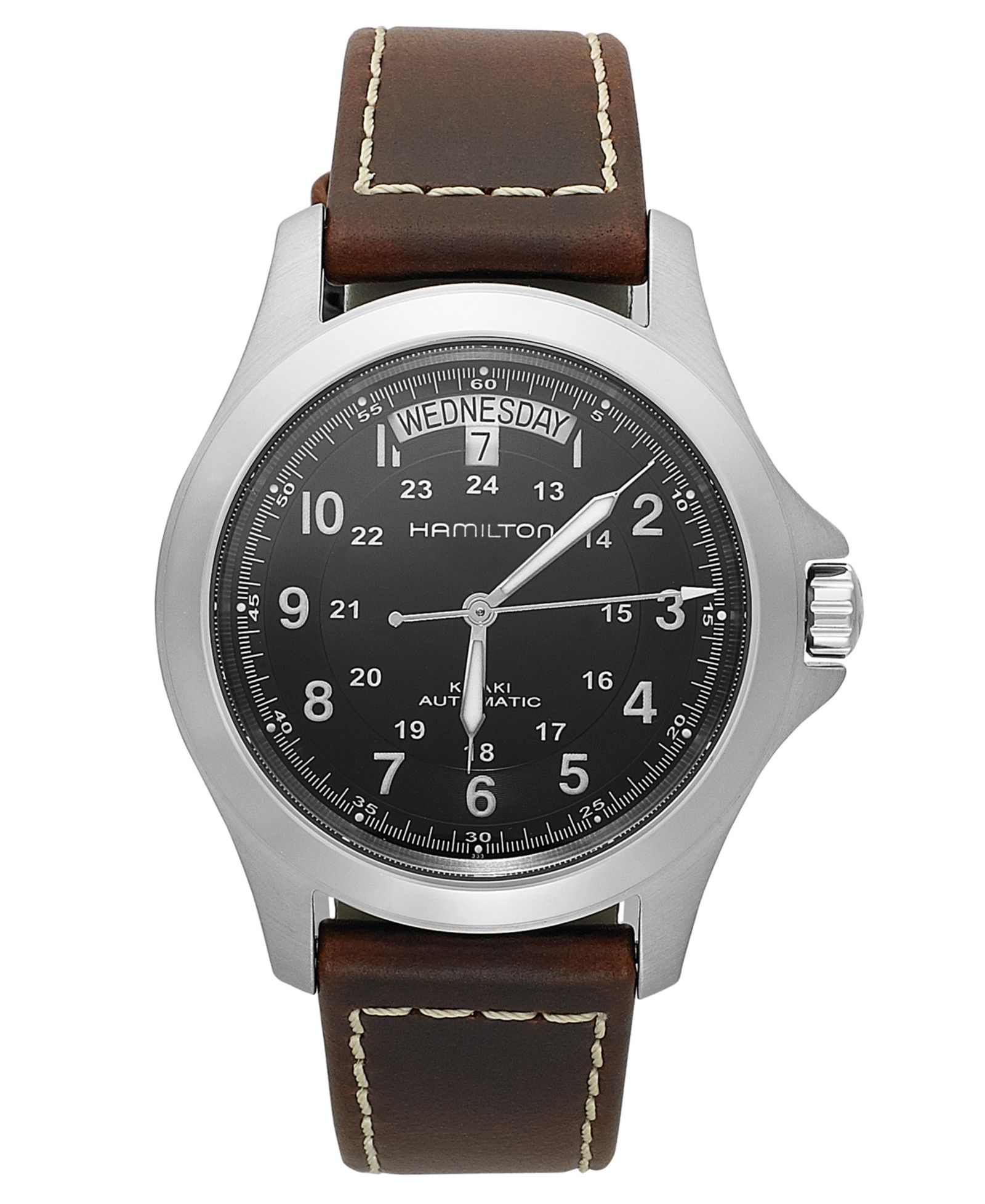 Мужские часы Hamilton Swiss Automatic Khaki King Brown Leather Strap 40mm H64455533