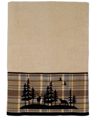Полотенце для ванной Avanti Woodville Plaid Bordered Cotton, 27" x 50"