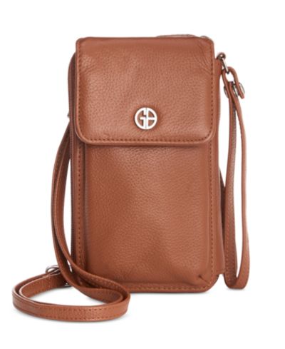 Giani Bernini Softy Leather Tech Crossbody Wallet, Created for Macy's