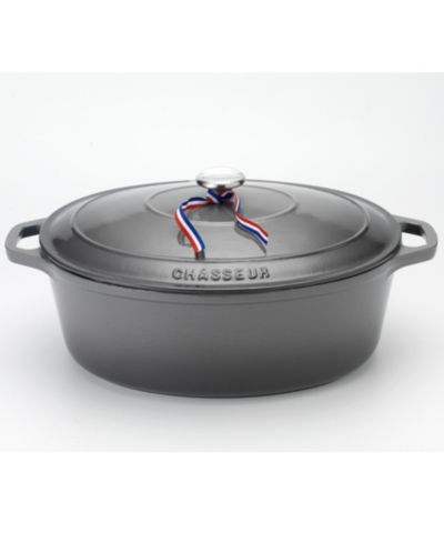 Французская эмалированная чугунная кастрюля Chasseur, овальная, 6 Qt.