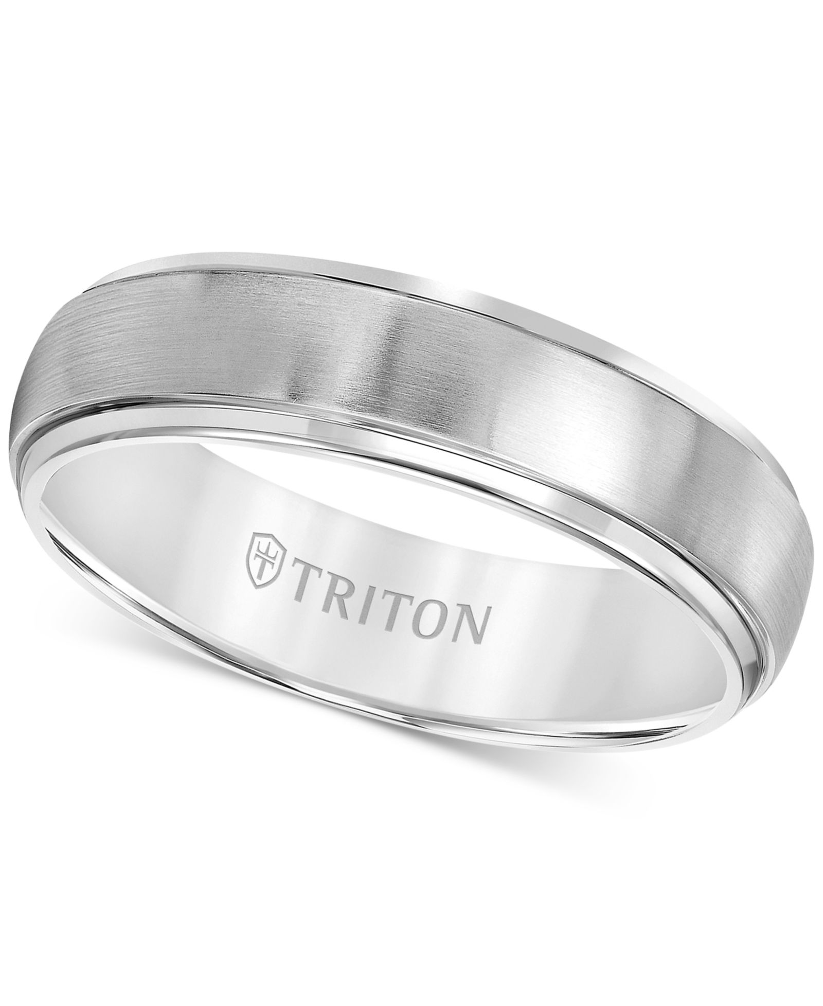 Triton Men's Titanium Ring, Comfort Fit Wedding Band (6mm)