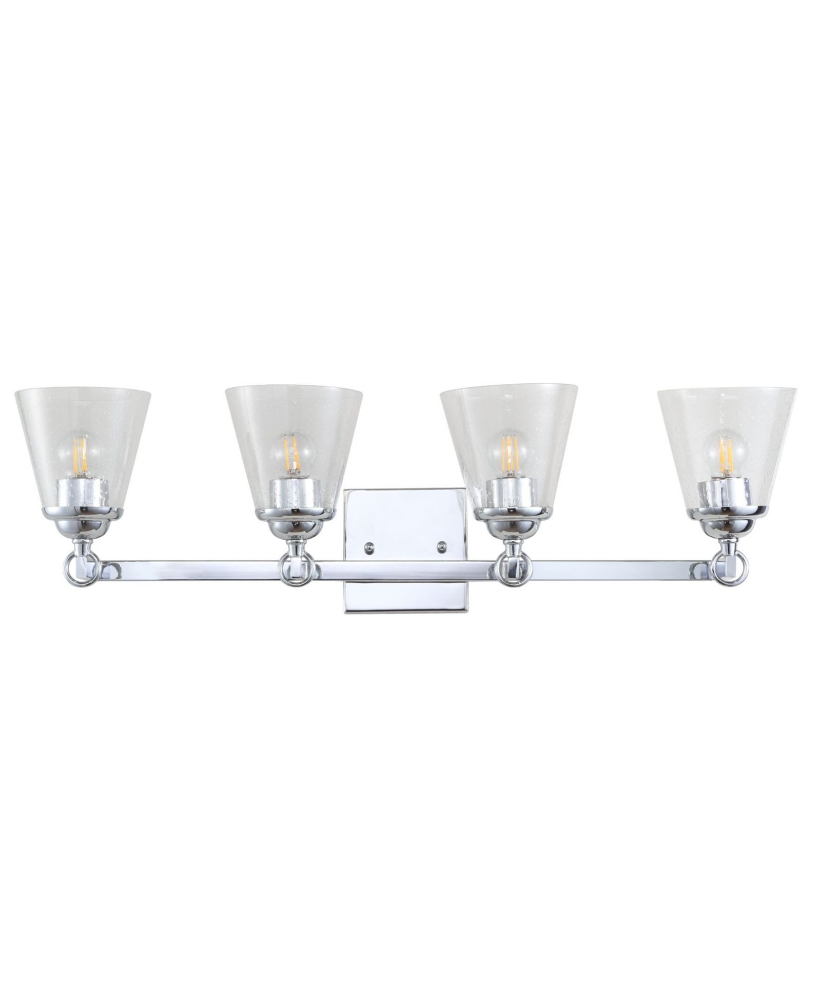 JONATHAN Y Marion 4-Light Hurricane Metal, Glass Vanity Light