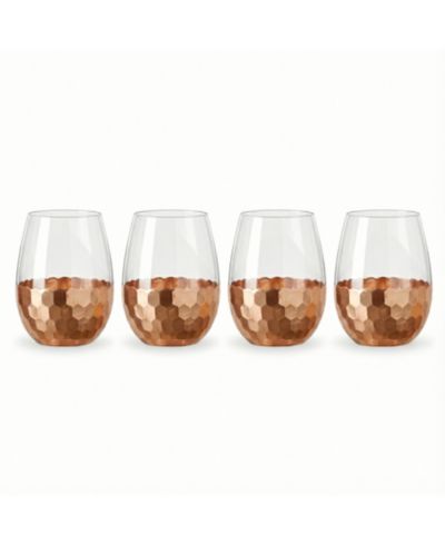Jay Imports Daphne медные бокалы без ножки, набор 4 шт