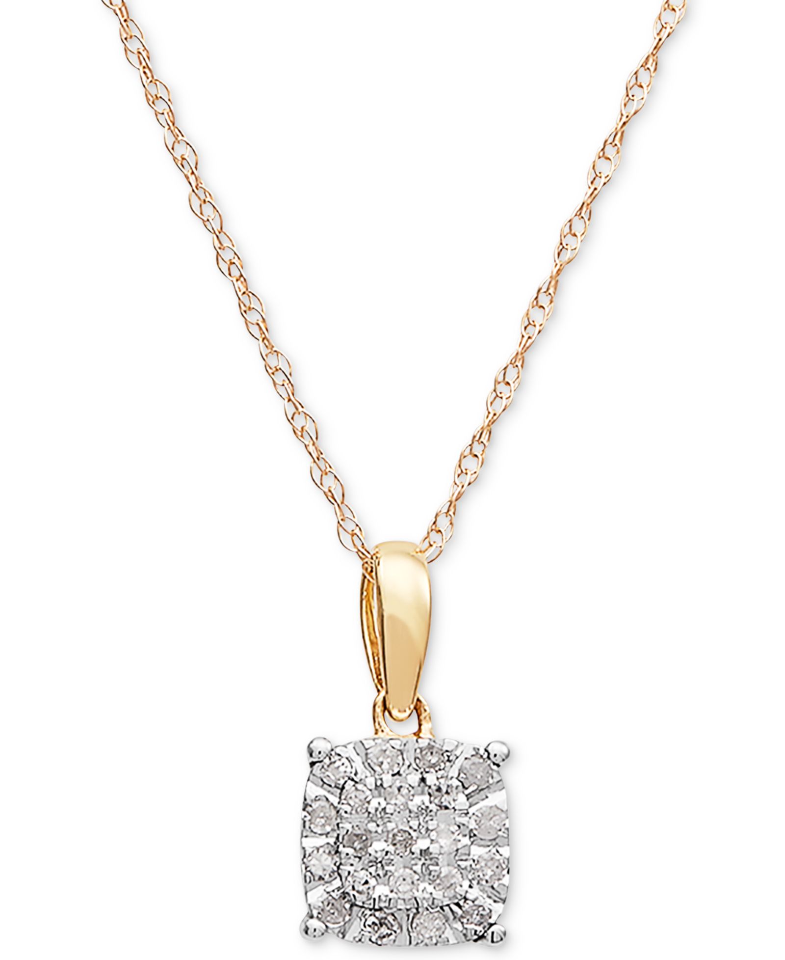 Подвеска Diamond Cluster 18" in 10k Gold (1/10 ct. t.w.)