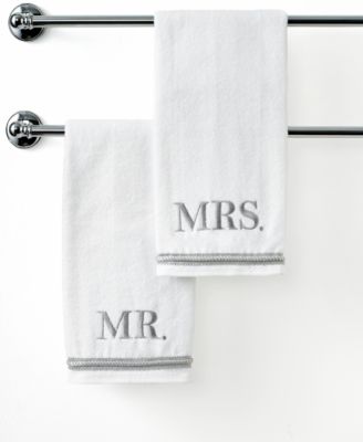 Avanti хлопковое полотенце для рук с вышивкой Mr. & Mrs., 16" x 30"