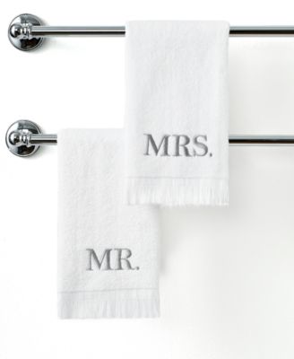 Хлопковое полотенце для рук Avanti Mr. & Mrs. Embroidered, 11" x 18"