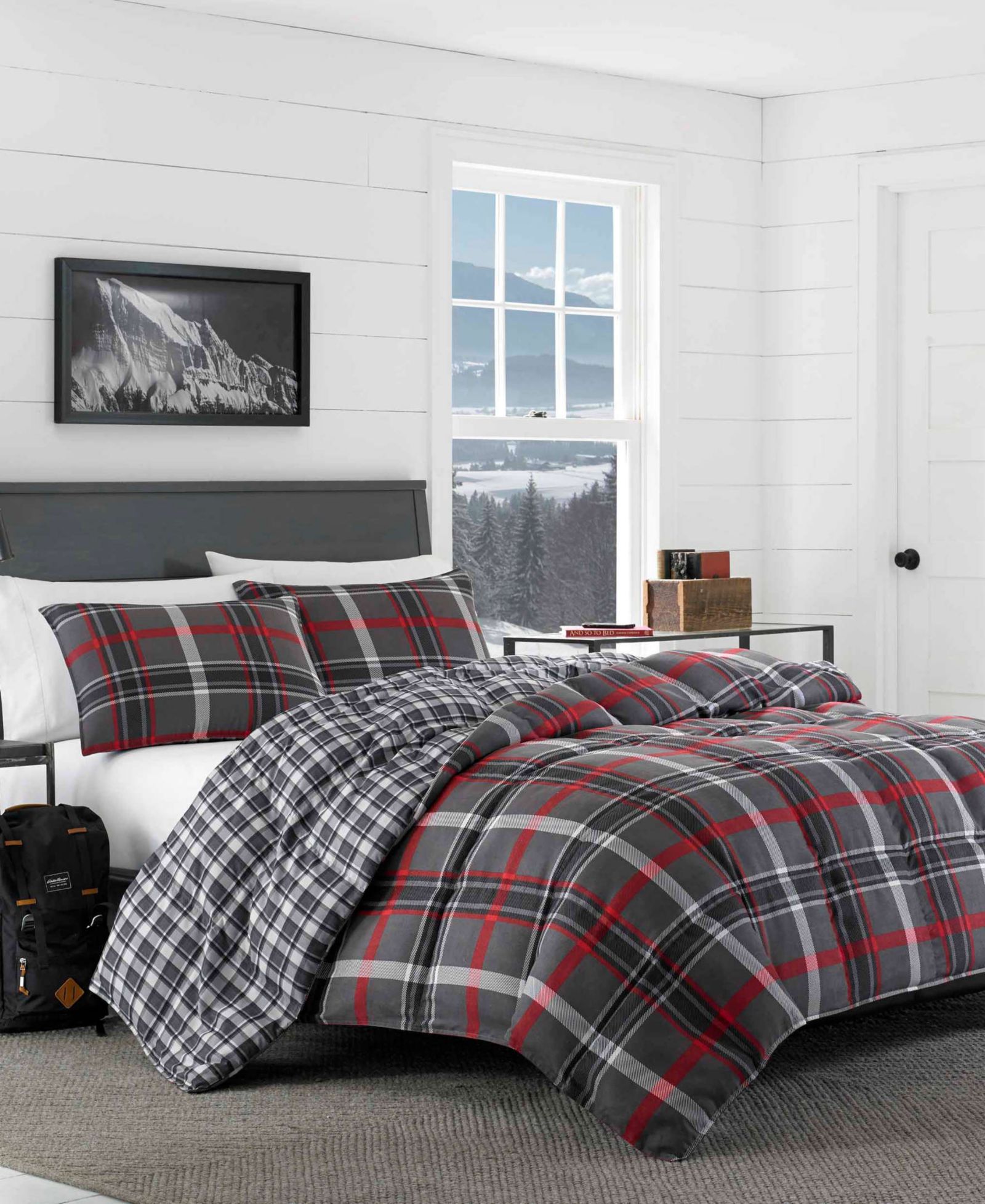 Комплект из двух покрывал Eddie Bauer Willow Plaid Microsuede Reversible, Twin