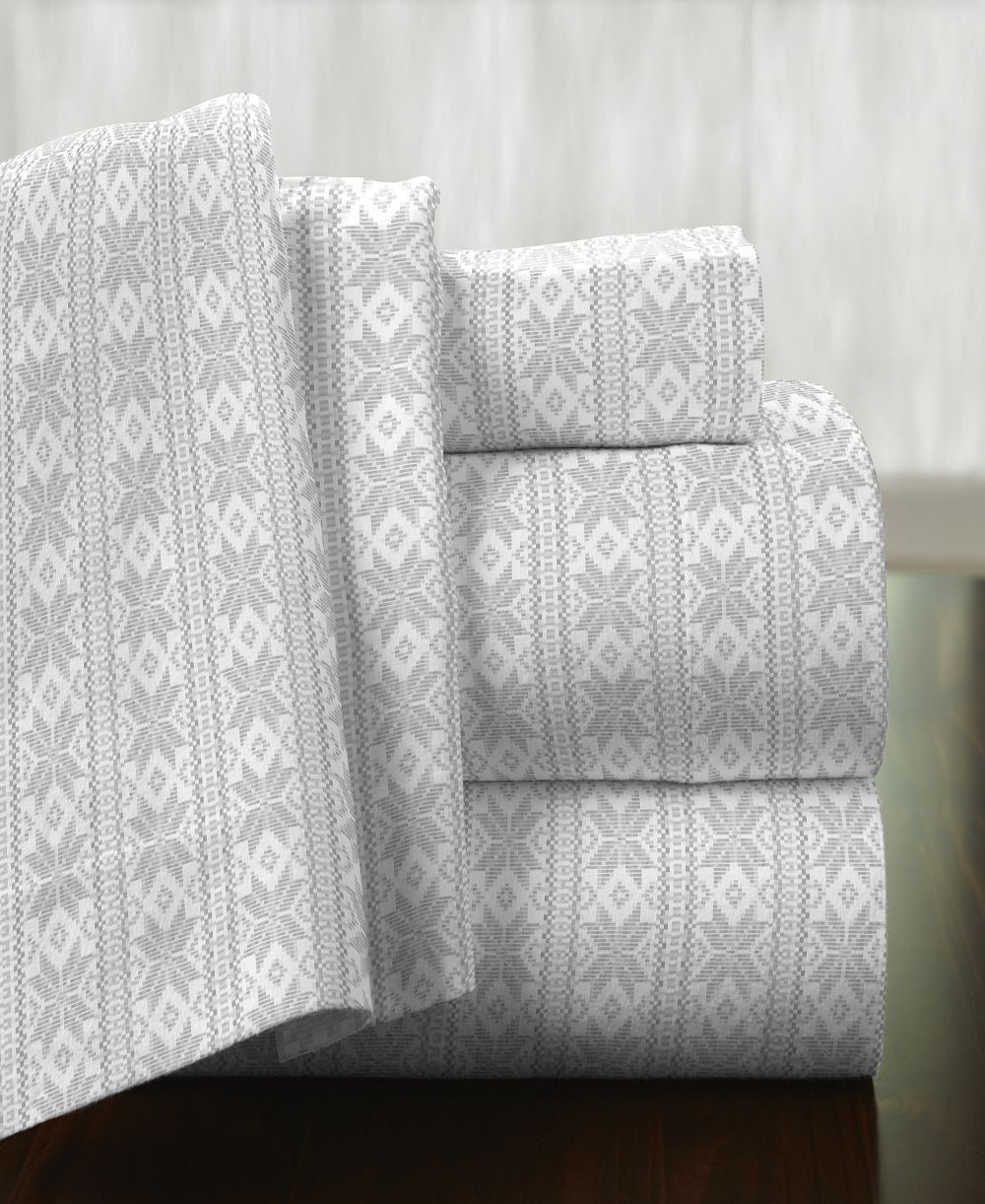 Комплект фланелевых простыней Pointehaven Fair Isle Superior Weight Cotton Full