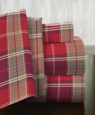 Pointehaven Piedmont Plaid комплект фланелевых простыней Queen