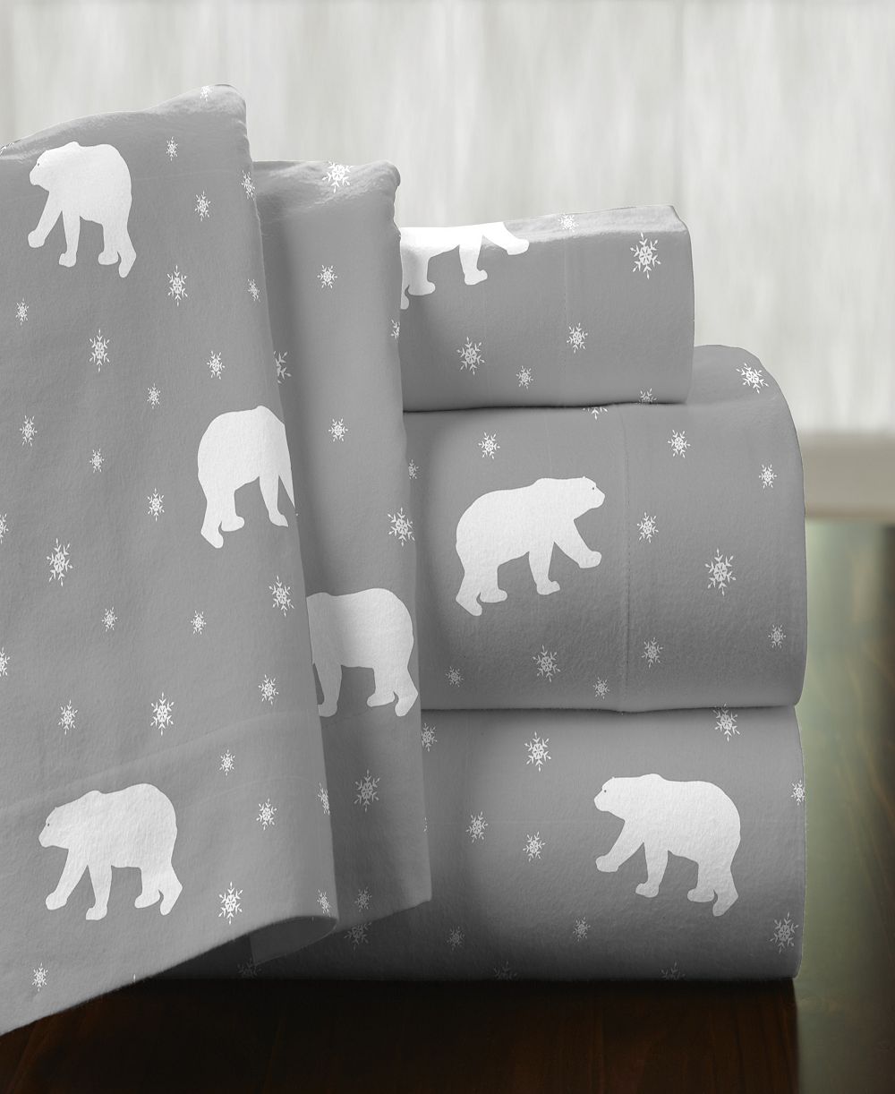 Pointehaven комплект фланелевых простыней из хлопка Polar Bear Superior Weight, Twin